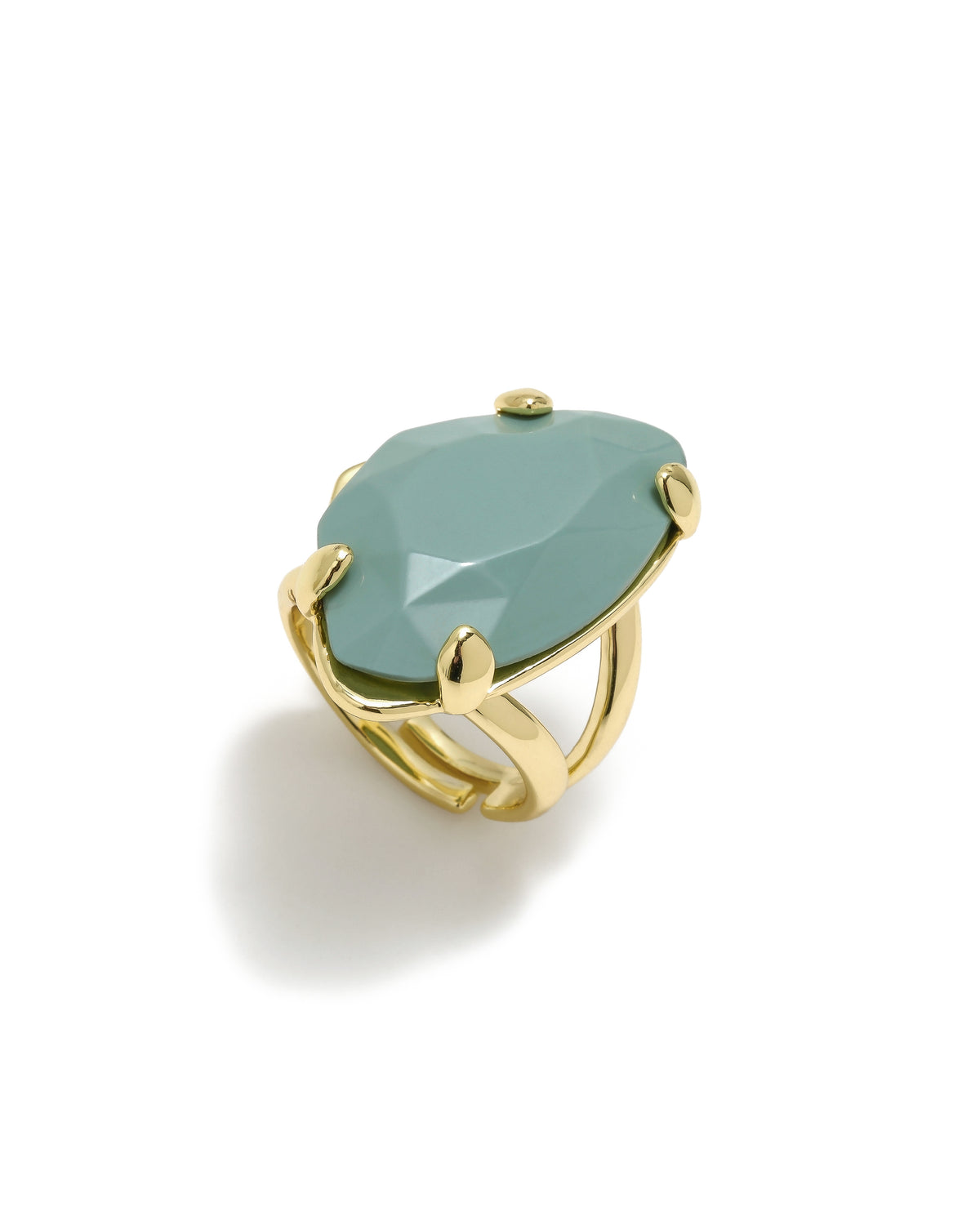 Anillo Volando Voy Faceta Verde Grisáceo