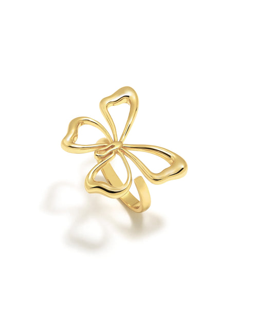 Multisize Butterfly Vermeil Silver Ring